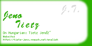 jeno tietz business card